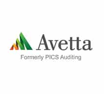 avetta logo grey text with a red, light green, dark green icon to the left